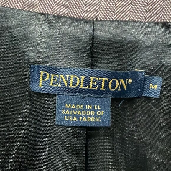 NEW Pendleton Women Wool Sleeveless Coat Vest Long Line Ombré Herringbone - Picture 6 of 13